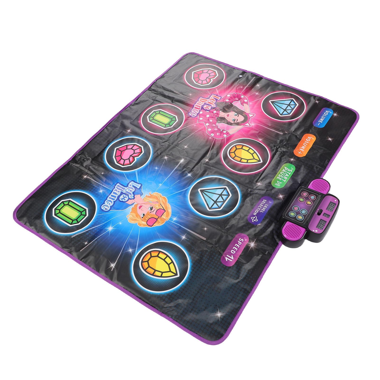 Topiky Tapete de Baile Interactivo de Doble Jugador para Niños con Bluetooth, Niveles Desafiantes, Tapete de Baile Iluminado para 2 Jugadores, de Juego de Música Educativo para Niños y Niñas,