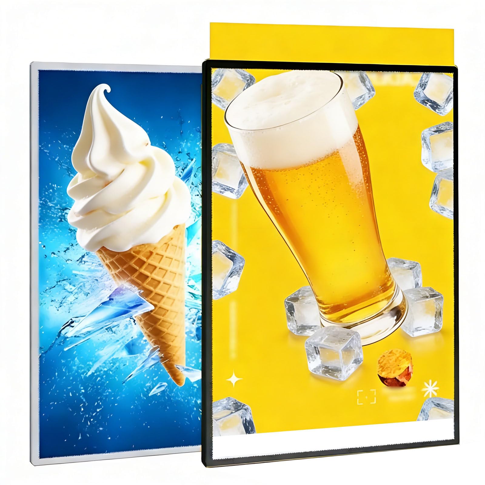 Tablero de mensajes enchufable con iluminación LED y marco publicitario A4 8