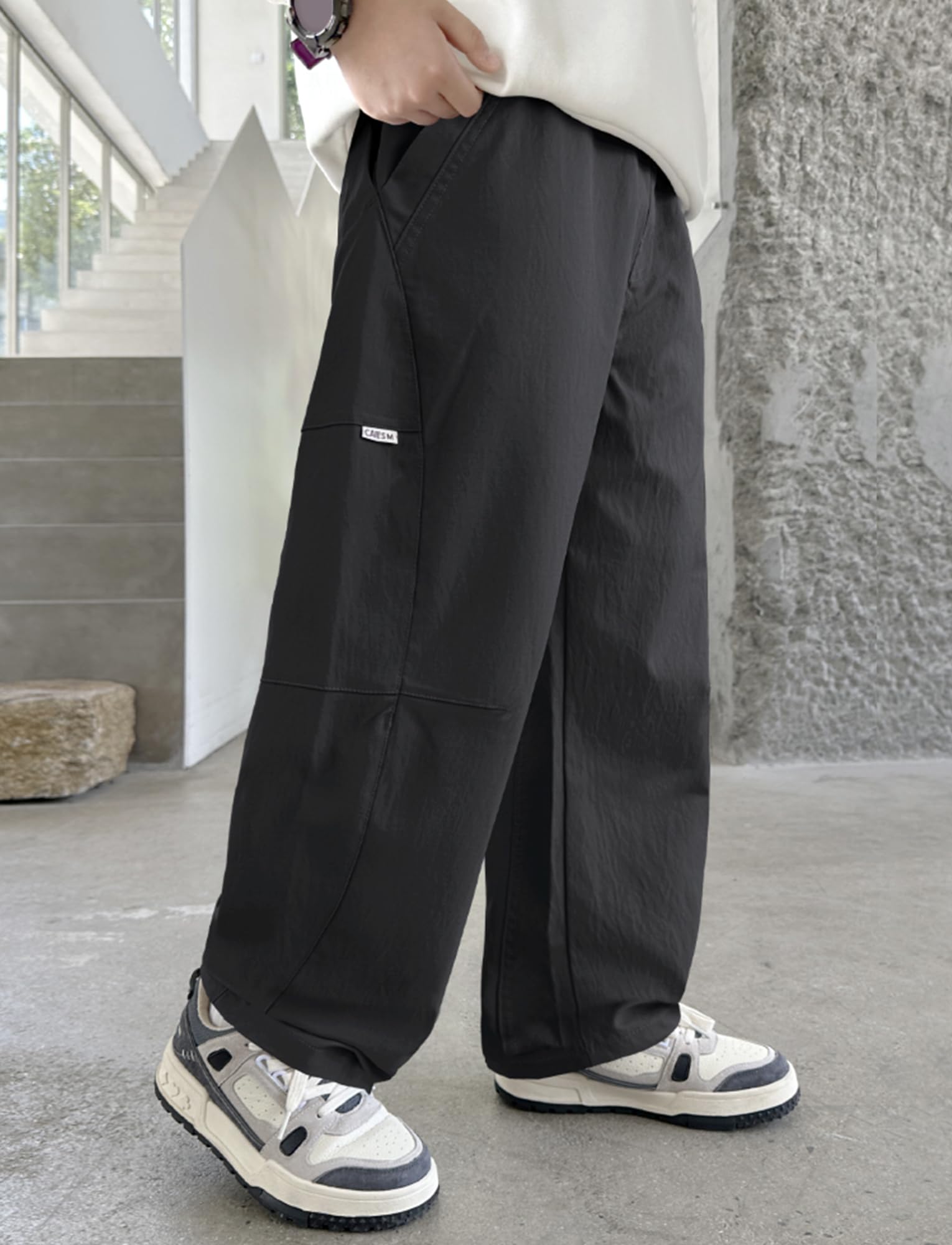 Happy Cherry Pantalones Hip Hop Niño Pantalones de Cargo Joggers Adolescente Pantalón Largo Pierna Ancha Estilo Callejero 120-170