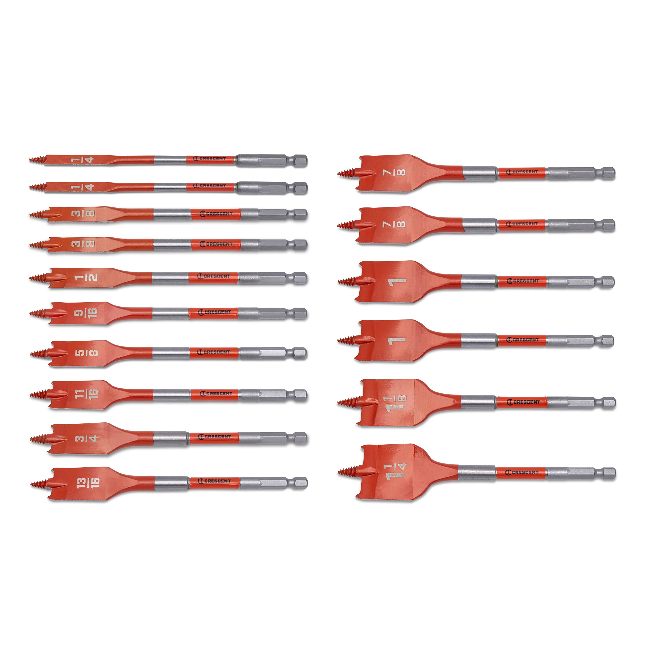 CRESCENT - Zestaw wierteł łopatkowych 16 szt, 15 cm (CDSPSET-16)