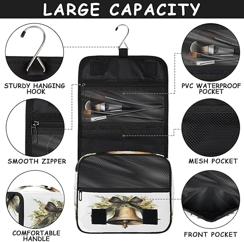 Miniatura 4 de Christmas Fun Design Toiletry Bag for Women, Travel Makeup Organizer with Hanging Hook, Traveling Cosmetic Bags for Toiletries Accessories