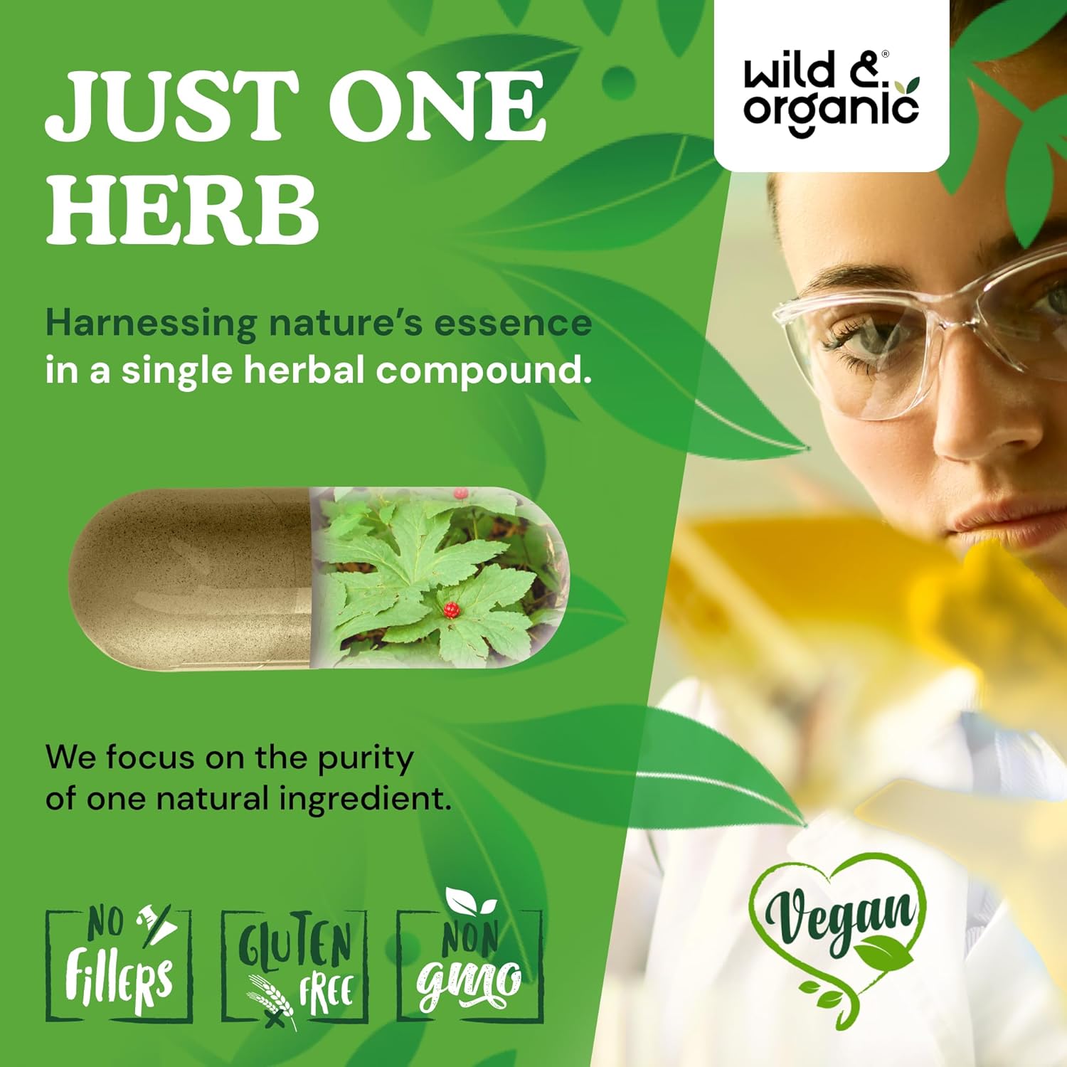 Wild & Organic Goldenseal Root Capsules 1000mg - Immune & Lung Support - 180 Goldenseal Powder Capsules - 90 Days Supply - Vegan, No Fillers, Non-GMO - Image 5