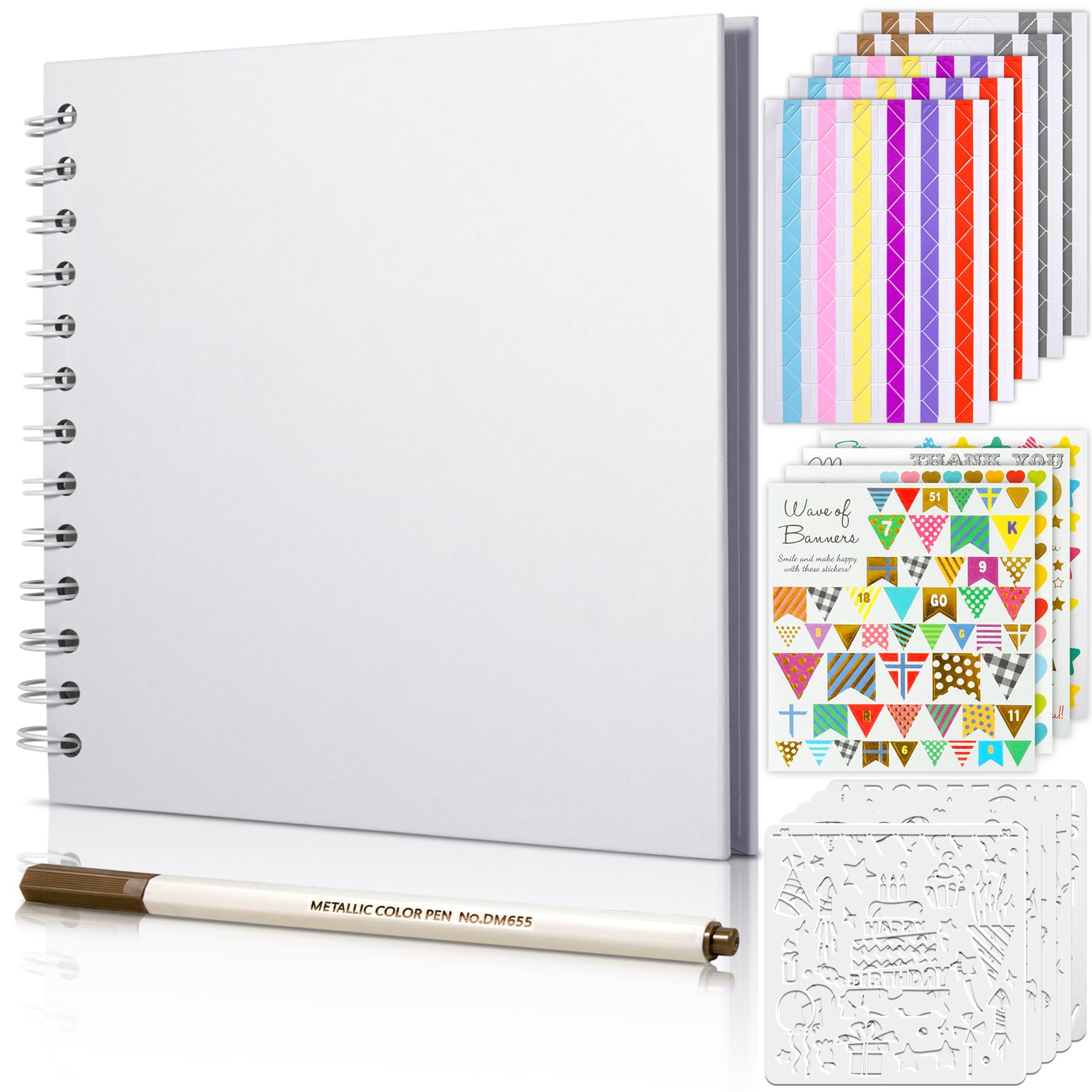 Scrapbook Album with Metallic Markers - 80 Pages -14