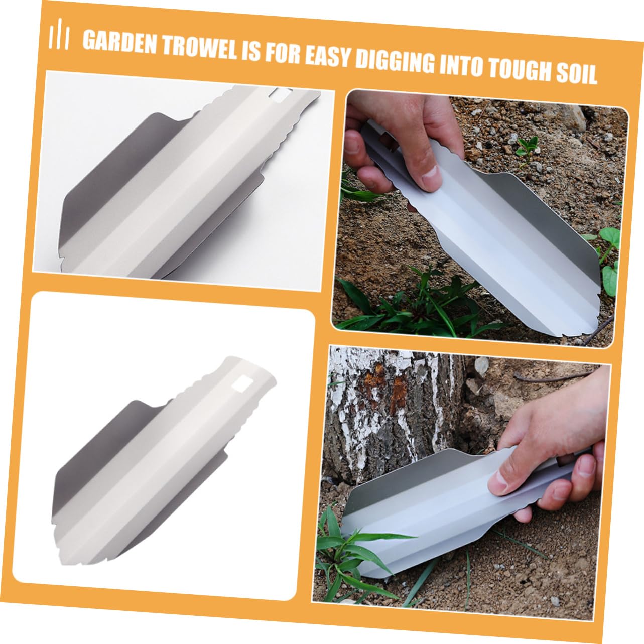 BESPORTBLE Strumenti all'aperto Pala per piantare Pala Portatile Pala per Il compostaggio Pala per erbicidi attrezzo Pala da Giardino in Titanio Pale da Giardino per piantare Silver