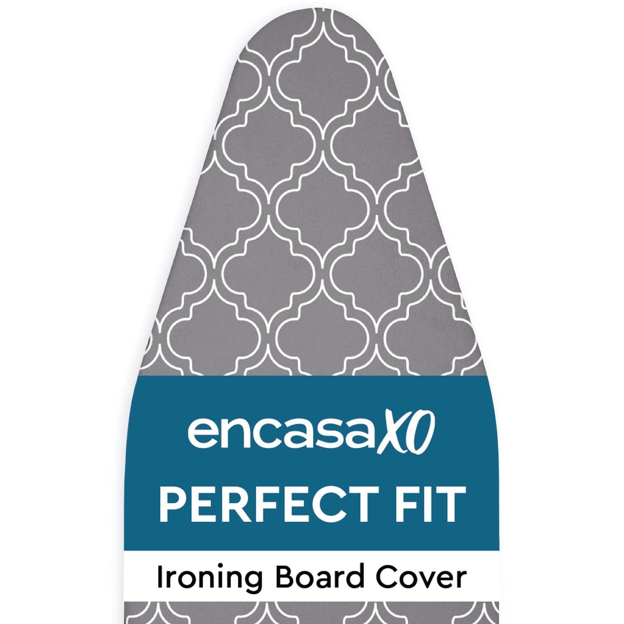 Encasa Ironing Board Covers (44 x 13.5 inch) Drawstring Tightening with Thick 3 mm Felt Padding, Easy Fit, Scorch Resistant, Printed - Grey Tiles as Unit in hand is for 44*13.5
