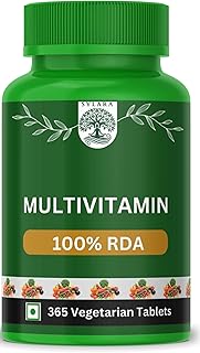 Sylara Plant Based Multivitamin -365 Capsules with Vit A, B1, B2, B3, B4, B5, B7, B6, B9 ,B12, C, D, E, K2 for Men & Women Price In India
