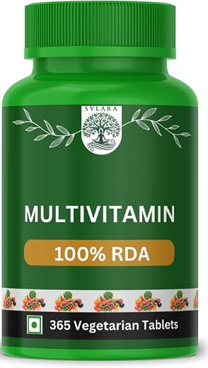 Sylara Plant Based Multivitamin -365 Capsules with Vit A, B1, B2, B3, B4, B5, B7, B6, B9 ,B12, C, D, E, K2 for Men &amp; Women...