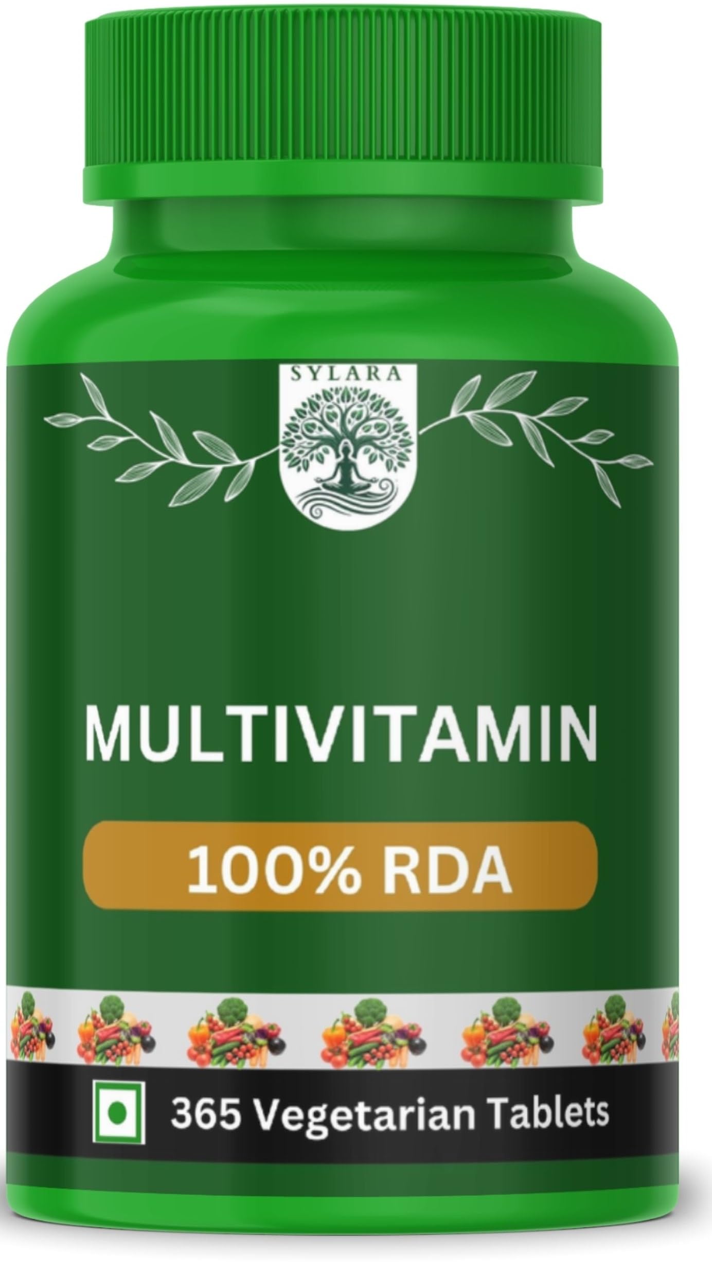 Sylara Plant Based Multivitamin Capsules with Vit A, B1, B2, B3, B4, B5, B7, B6, B9 ,B12, C, D, E, K2 for Men & Women - Supports Immunity, Superfood Detox Boosts Energy - Greens, Herbs, Fruits & Vegetables Tablets Supplements-picture-32