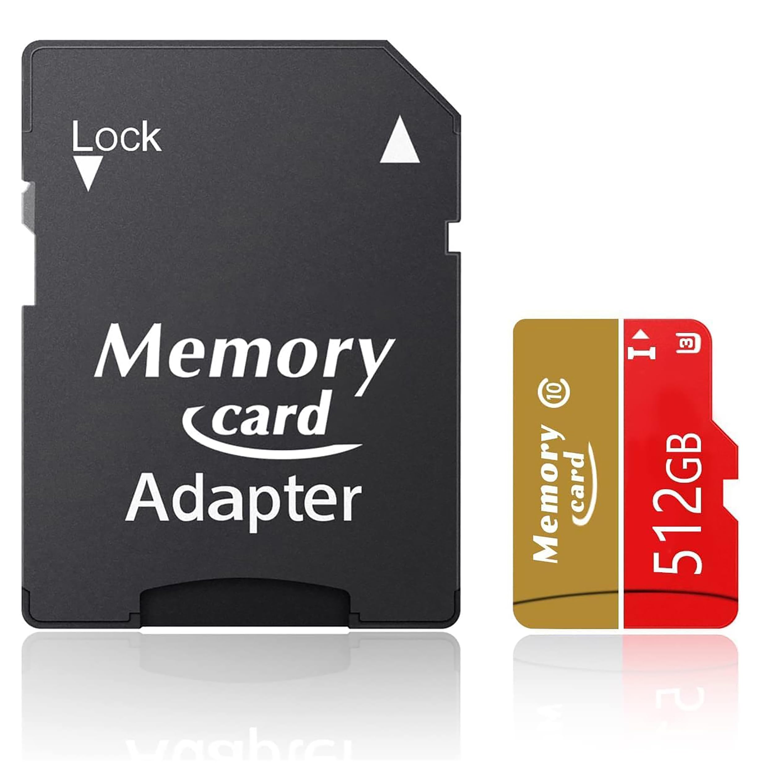 MicroSDXC MicroSD Card 512GB with Adapter,Full HD & 4K UHD Card Class10 U3 High Speed For Camera,Phone,Tachograph,Tablet,and droned MicroSDXC 512GB Memory Card