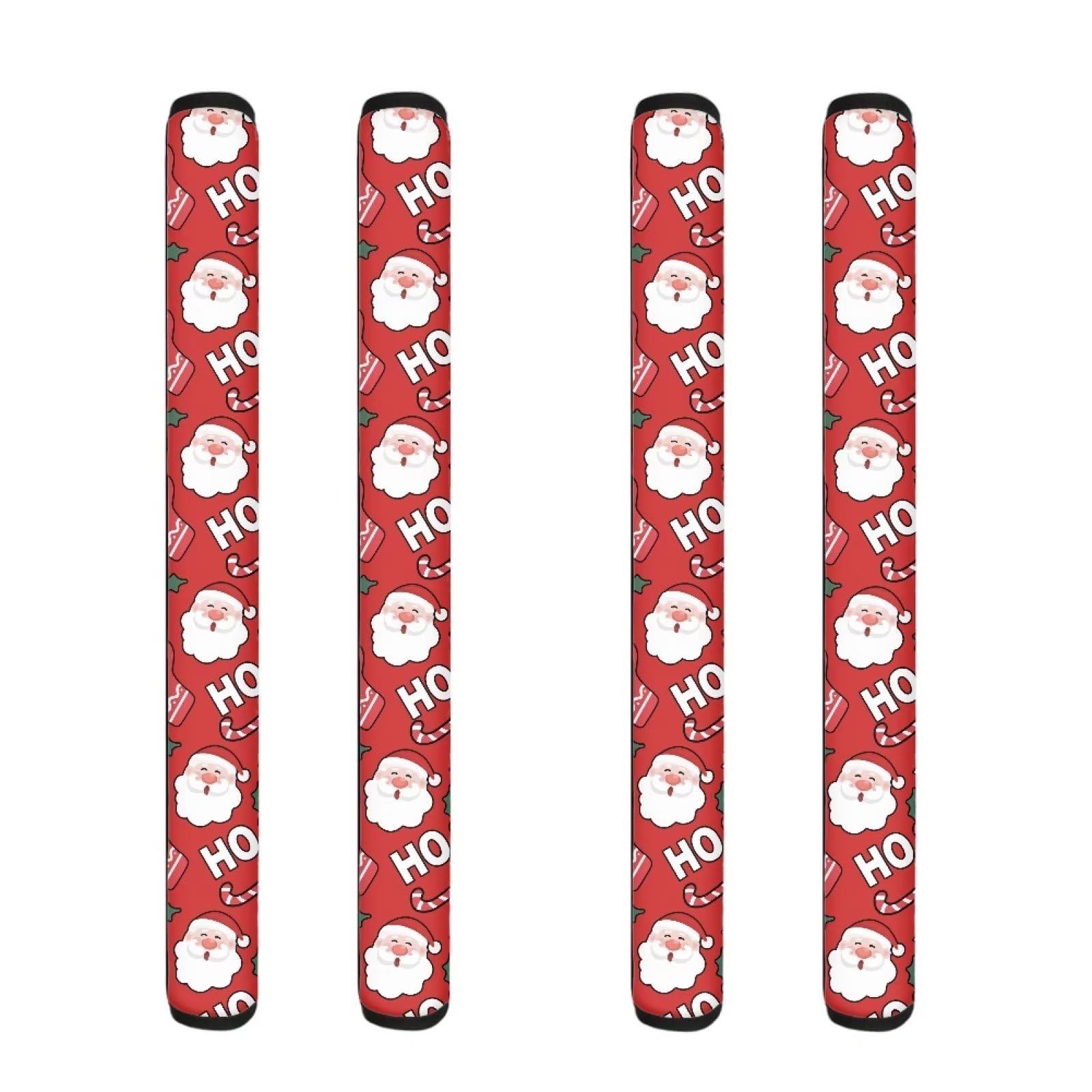 4PCS Refrigerator Door Handle Covers Anti-Skid Protector Gloves Kitchen Appliance Covers for Refrigerator Door Microwave Dishwasher Christmas Decoration, Cute Santa Claus Red