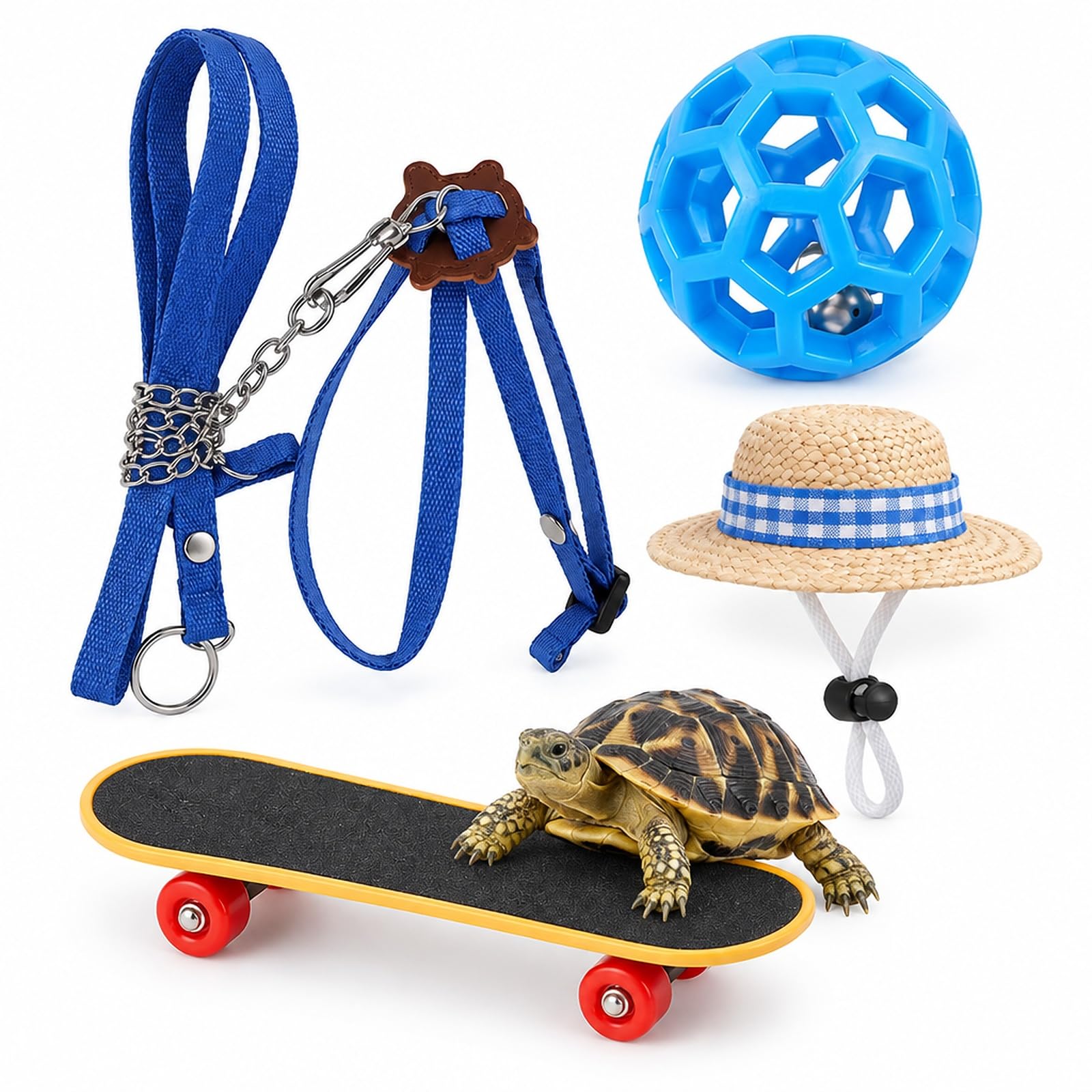 JBLJDWD 4PCS Tortoise Accessories Set with Feeding Ball, Multi Functional Reptile Decor Set,tortoise accessories