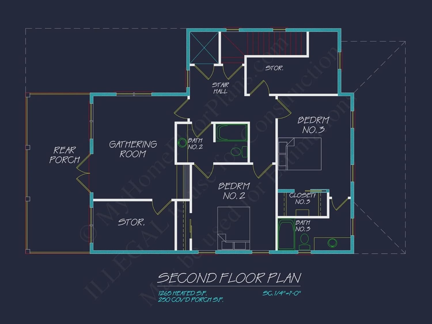 20-1562 HOUSE PLAN - Elegant House Plan with 2-Story CAD Blueprint & Modern Designs