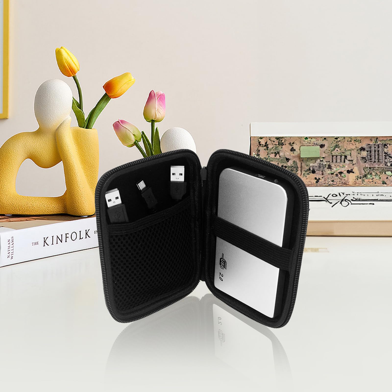Custodia Porta Hard Disk E Accessori – Borsa Da Viaggio Per HDD, SSD, Power Bank E Cavi USB