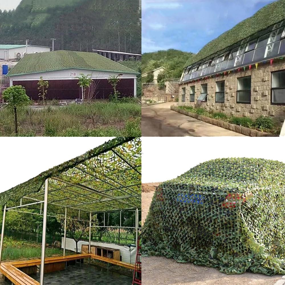 Rete Mimetica da Caccia in Tessuto Oxford Rete Ombreggiante Militare per Camouflage Campeggio Woodland Giardino Decorazione