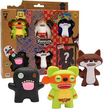 Fuggler Series 2 Collectible 6-Pack Window Box Creepy Funny Plush Figures Including Rare Hidden Surprise Character Paramount Crossovers Assortment A-G Assortment C
