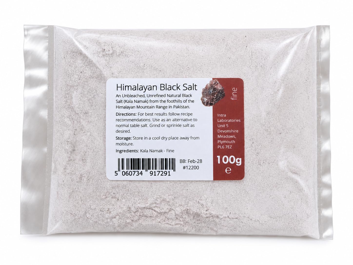 Intralabs - Black Himalayan Salt 100g - Pure & Naturally Organic Food Grade Kala Namak Fine