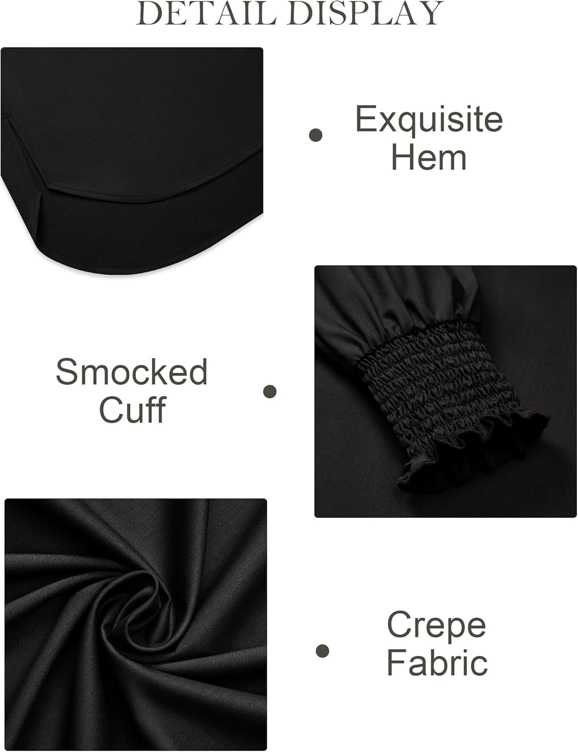 Womens Oversized Button Down Shirts Striped Smocked Cuff Long Sleeve Fall Blouses with Pocket Casual Collar Work Tops - Image 6