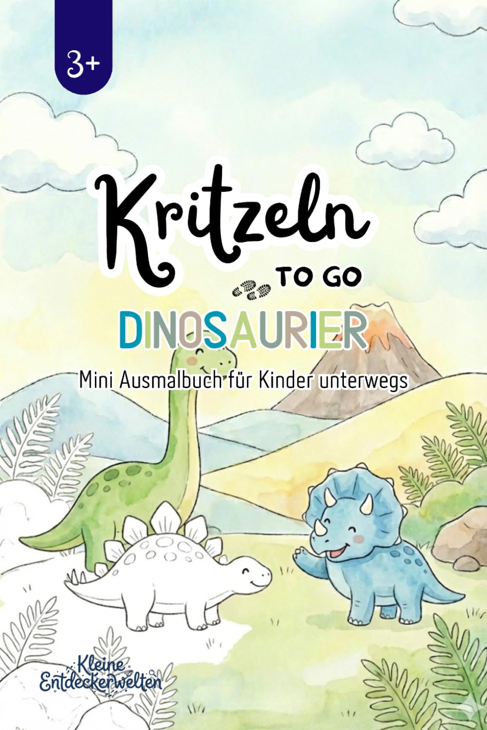 Kritzeln To Go - Dinosaurier: Mini Ausmalbuch für Kinder unterwegs | Dinosaurier, T-Rex & Urzeitwelt | Ab 3 Jahren
