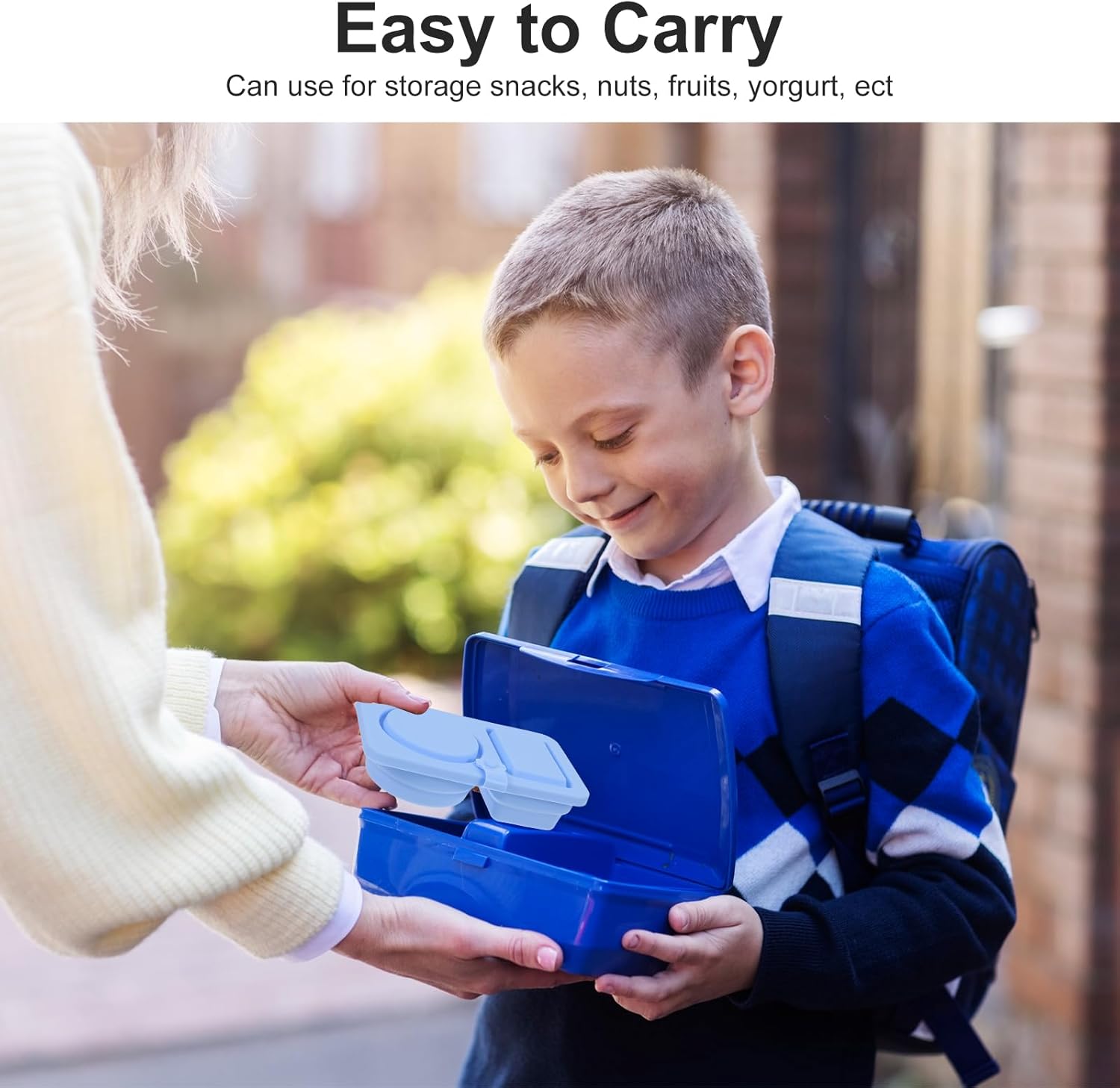 8 Pack Silicone Snack Containers with Lids, Reusable Snack Containers, Double Compartment-Snack Box for Travel, School, Picnic, Portion Control - Image 7