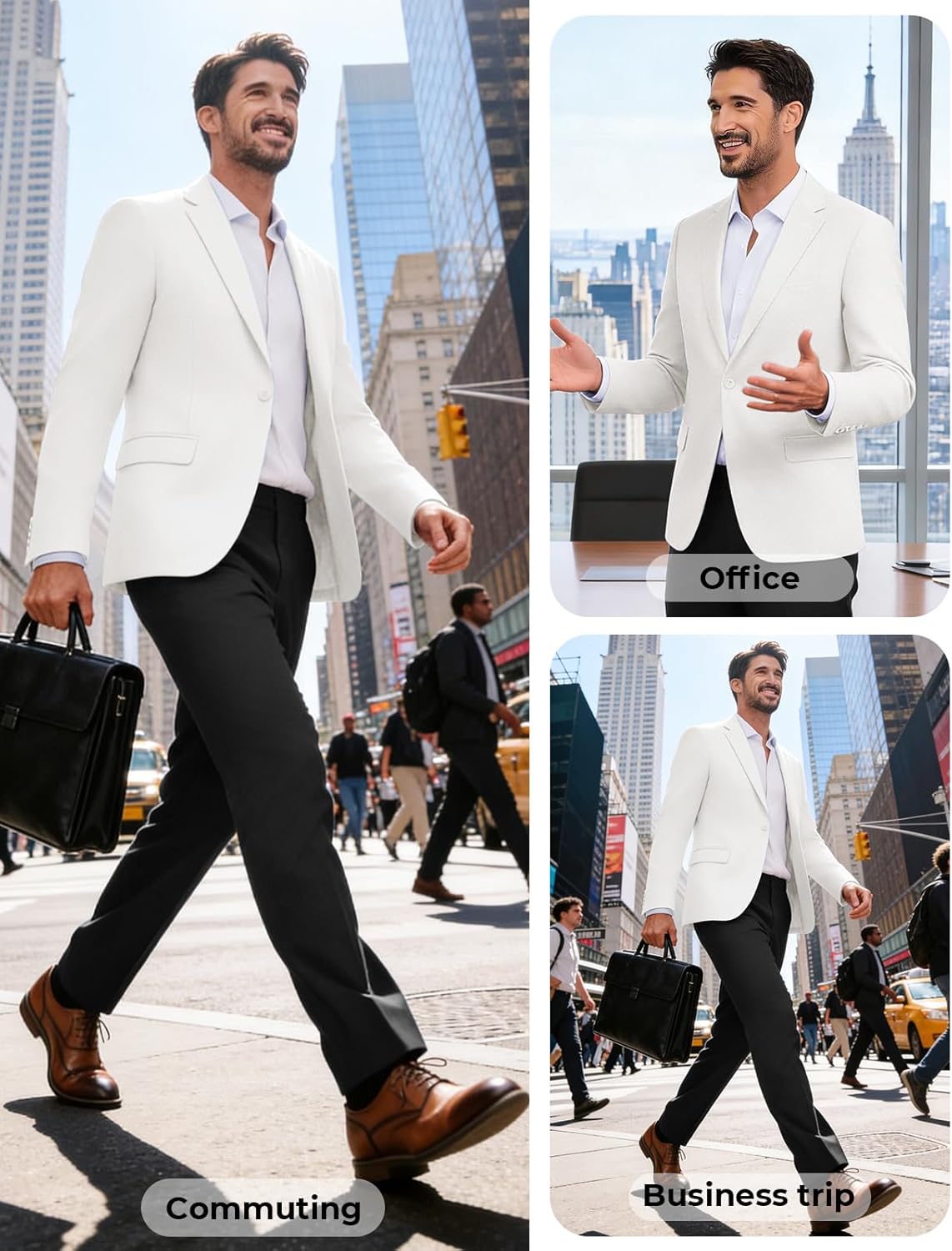 PJ PAUL JONES Men's Lightweight Sport Coat Casual One Button Blazer Breathable Sportcoat - Image 2