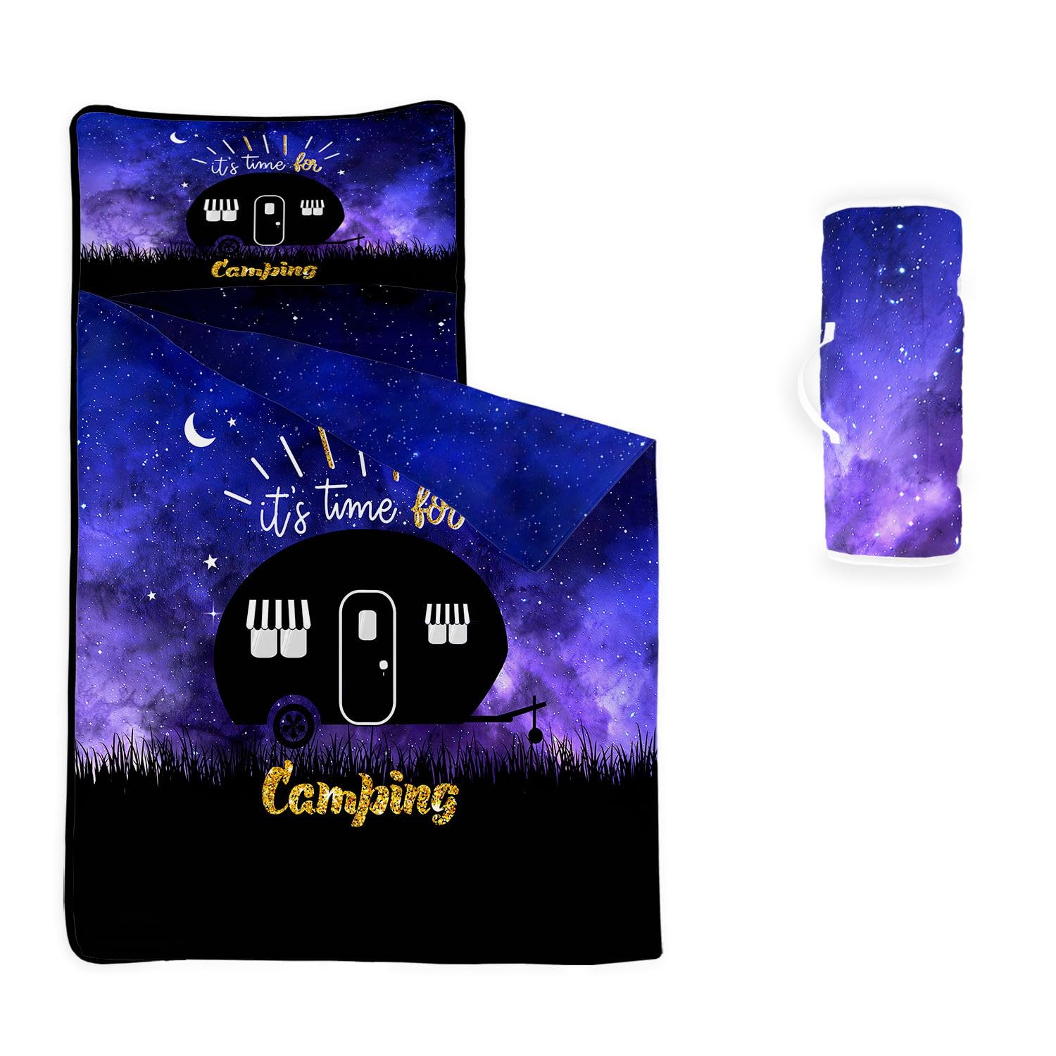 HOSIMA Nap Mat -Camping Sleeping Bag with Removable Pillow - Daycare and Sleepovers Preschool Kindergarten Bedding Set for Kids Toddler Boys Girls(Camping Large)