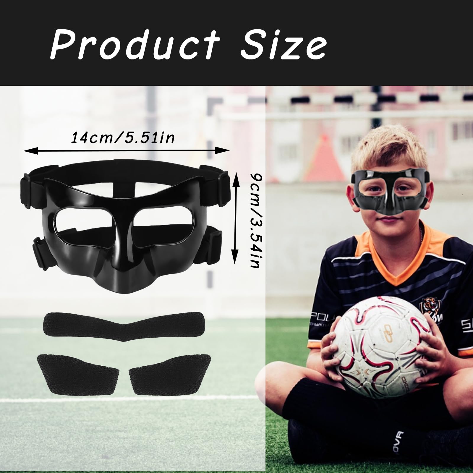 Nasenmaske Fussball, Sportmaske, Nasenbeinbruch Maske, Kleine Größe Mit Polsterung Für Kinder Und Jugendliche, Verstellbares Gummiband nasenschutz