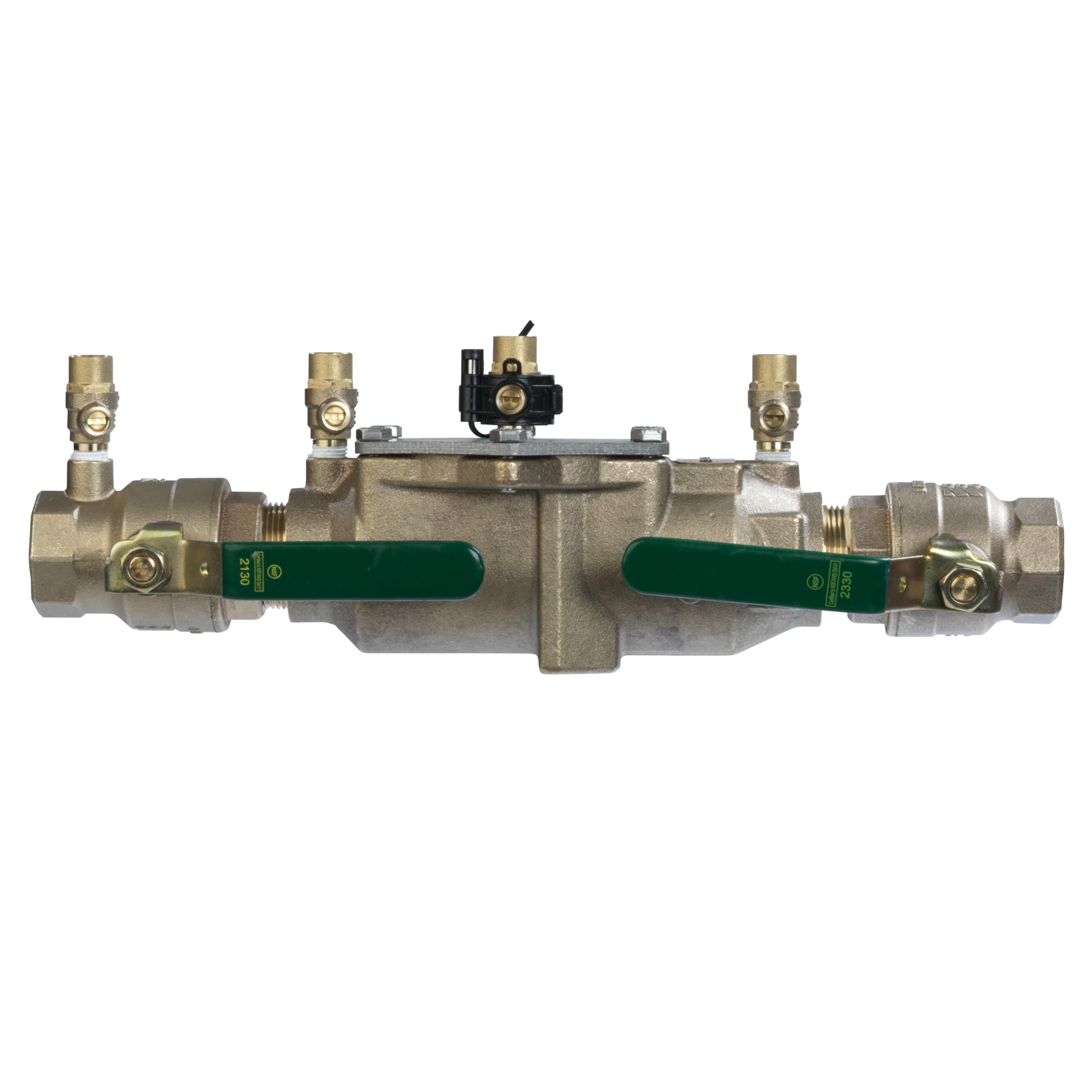 Watts 007 Series 1-1/2" Bronze Double Check Valve Assembly Backflow Preventer, Compact Modular Design, Quarter Turn Shutoff, Single Top Entry, Freeze