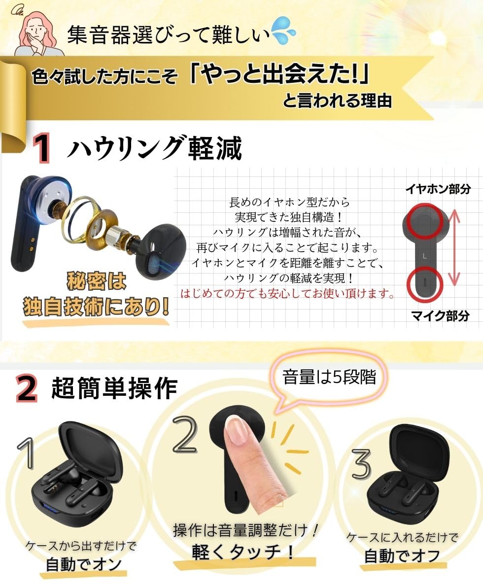 Amazon.co.jp: 【MIMIKKO みみっこ】集音器 しゅうおんき イヤホン