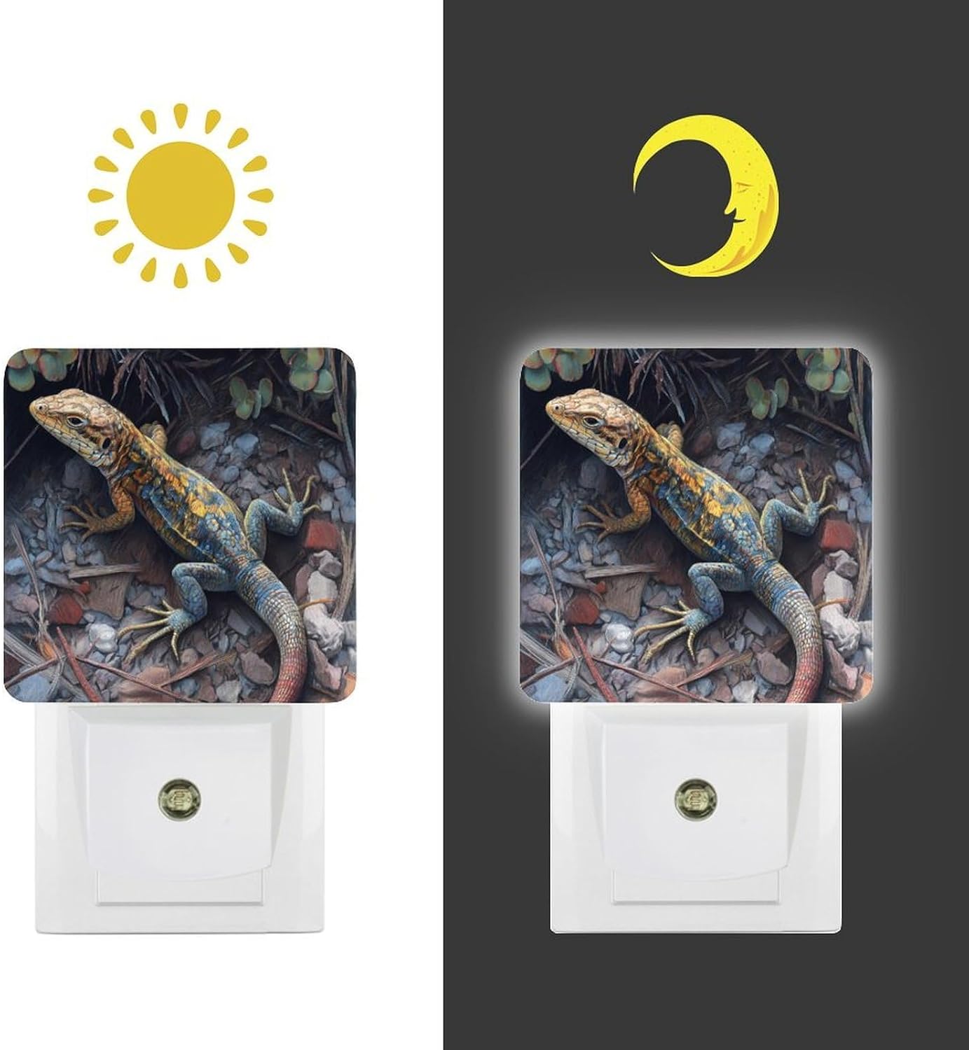 Colorful Lizard Night Light LED Night Lights Plug Into Wall 11.5x7.5x5cm image 3
