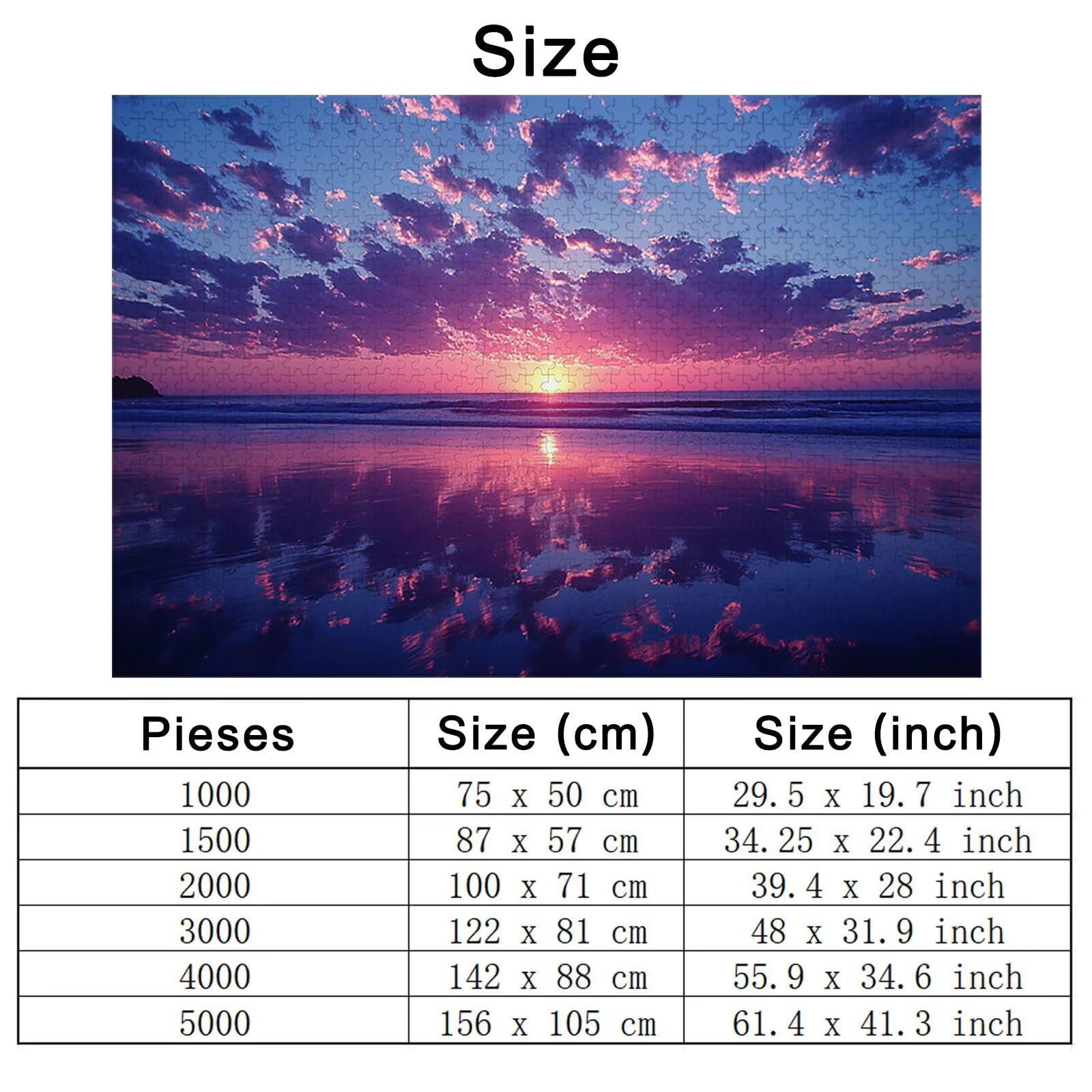 Puzzle dla dorosłych 4000, puzzle o zachodzie słońca dla dorosłych, układanki krajobrazowe, 4000 elementów, drewniane puzzle z wykwintnym pudełkiem, niemożliwe puzzle do dekoracji wnętrz, prezenty dla