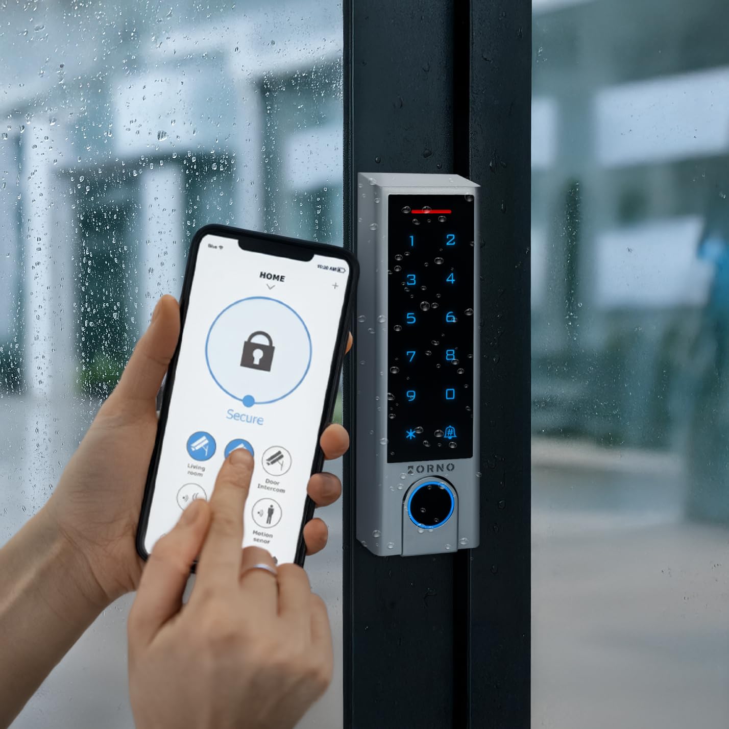 Digicode Portail avec Tuya App Serrure Connectée WiFi avec Accès par Porte-Clés RFID/Cartes/Empreinte Digitale/Code PIN/Tuya App - Résistante IP68