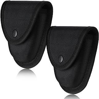Silkfly 2 Pieces Handcuff Pouch Heavy Duty Handcuff Case Tactical Nylon Handcuff Holder with Snap Design for Duty Belt Security Guard Vest Law Enforcement Police Security Officer Defense Equipment