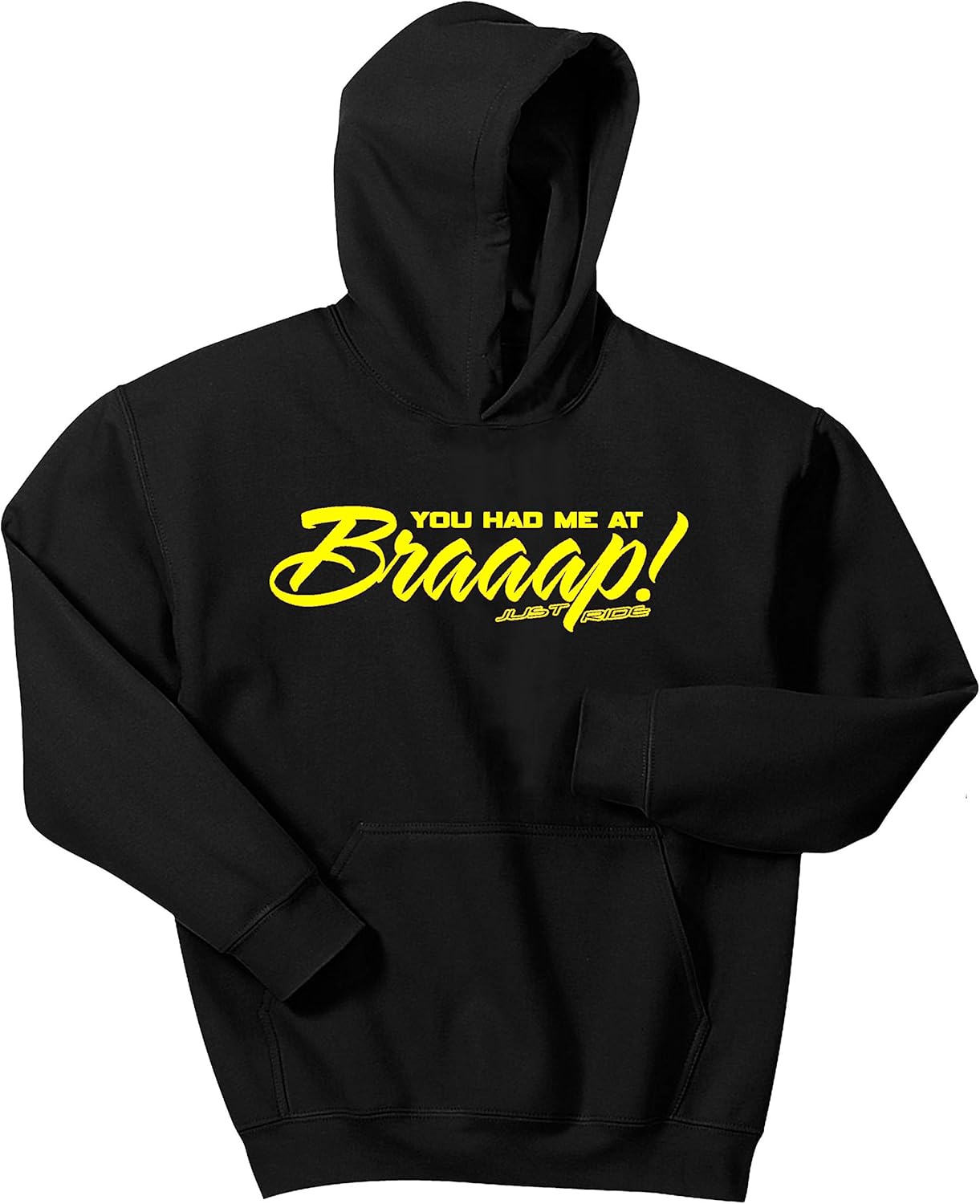 Just Ride BRAAAP! His or Hers Motocross Hoodie Sweatshirt Number Plate Custom Personalized