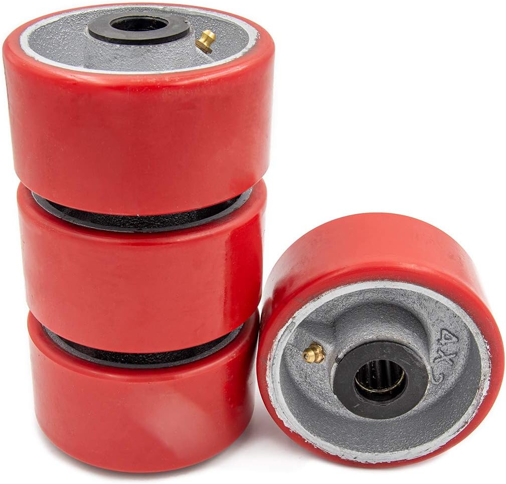 4x2 Heavy Duty Polyurethane Caster Steel Hub Wheel Roller Bearing & 1/2 Bushing, Supports 700 lbs Each(4), Perfect for Carts, Dollies, Racks, Industrial Equipment, DIY Projects
