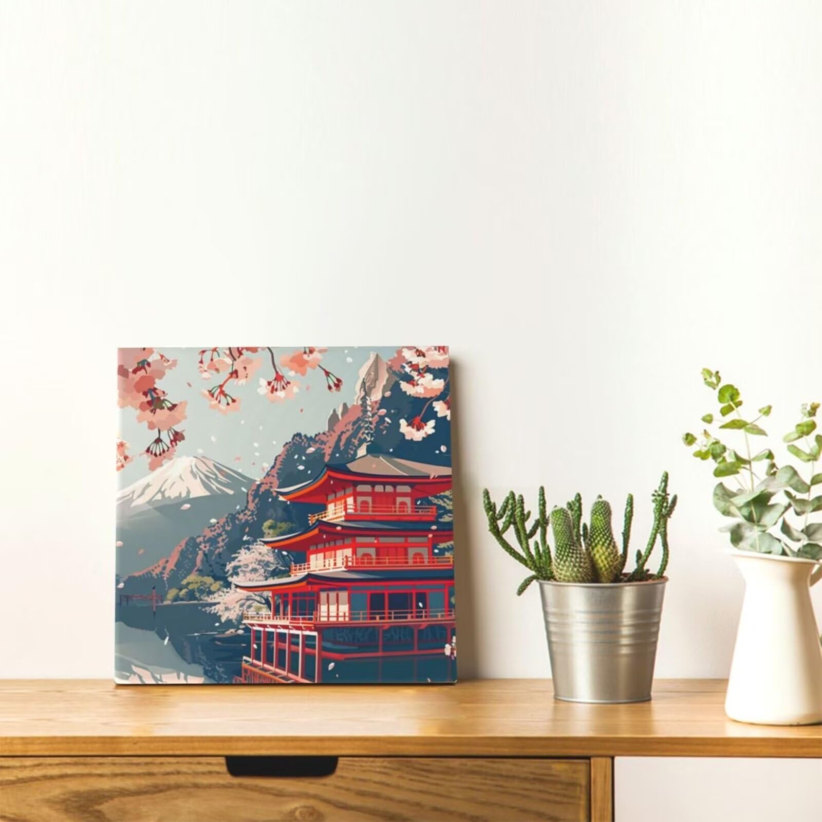 Kit Peinture Par Numéros Adulte - Mont Fuji Japon, Toile 40x30 Cm - Avec Peintures Acryliques Et Pinceaux - DIY Décoration Murale