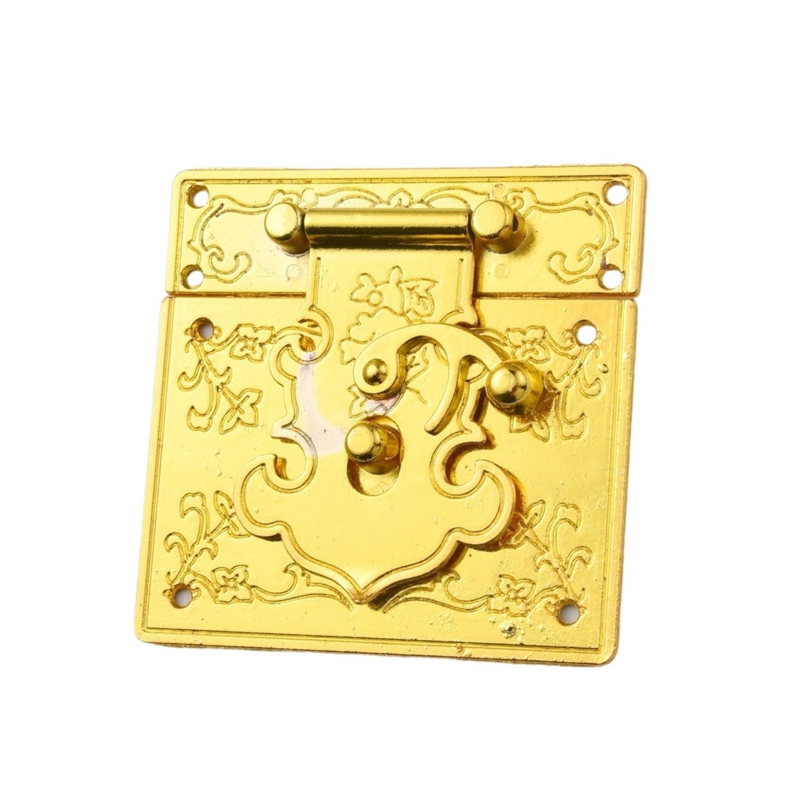 Zyagh Gold 2Pcs Packaging Box Hardware Accessories Square Buckle Wooden Retro Antique Zinc Alloy Concealed(Gold)