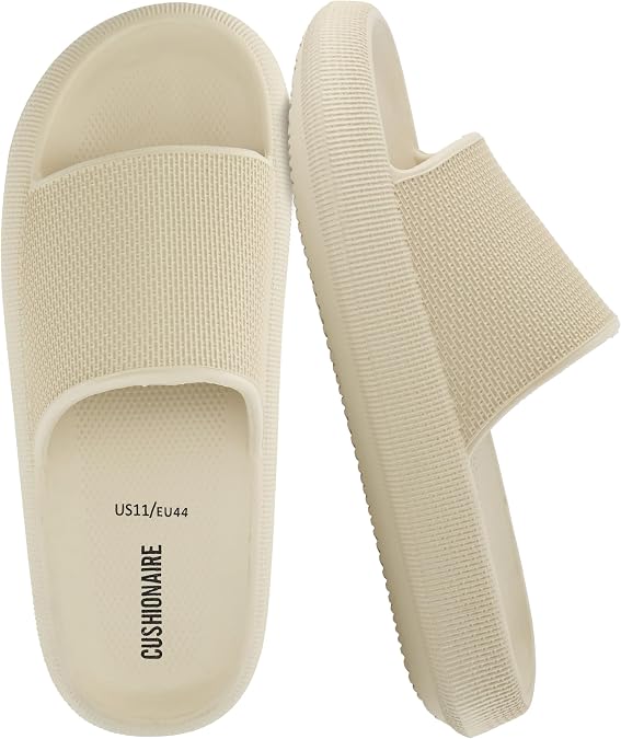 CUSHIONAIRE Feather EVA Mens Sandals Slip On Recovery Slides, Lightweight Water Shoes for Men