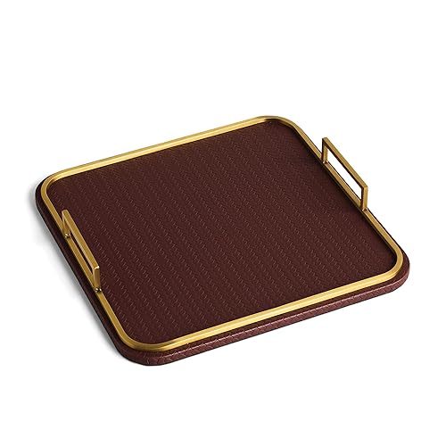 Preston Lane Mayfair Decorative Tray – Vegan Leather with Woven