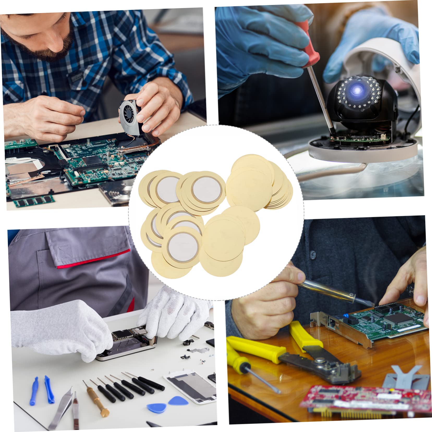 ibasenice 200stücke Piezo Discs Akustische Tonabnehmer Piezoelektrische Keramikscheiben Für Anwendungen Musikinstrumenten Haushaltsgeräten Und Elektronischen Spielzeugen
