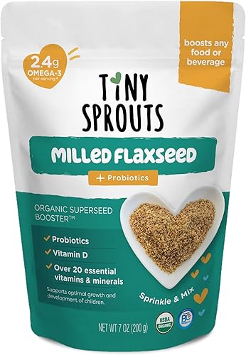 Miniatura 7 de Tiny Sprouts Foods Potenciadores orgánicos de supersemillas semillas de chía cultivadas orgánicas con vitamina D + probióticos. Molidas en frío de