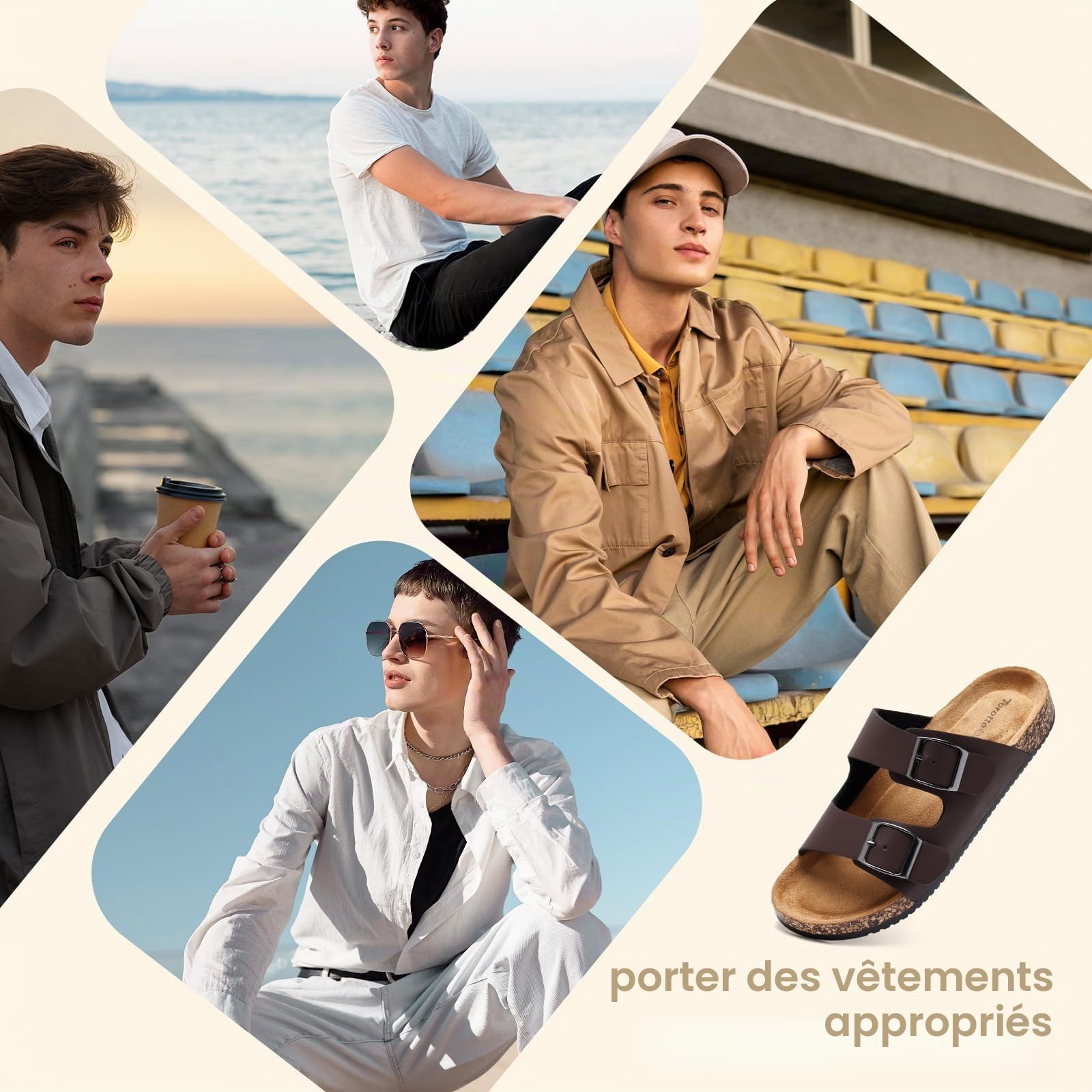Torotto Mules Homme Sandale Confortables En Cuir Pour Homme Chaussures Pour La Maison Et Le Travail
