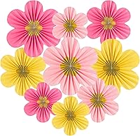 Vista 20 de SUNBEAUTY Abanicos de papel dorados y negros para fondo de fiesta de té, boda, primavera, cumpleaños, aula, baby shower, Halloween, decoración