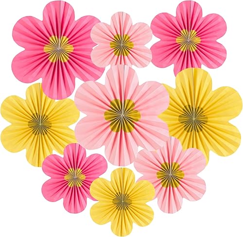 Miniatura 20 de SUNBEAUTY Abanicos de papel dorados y negros para fondo de fiesta de té, boda, primavera, cumpleaños, aula, baby shower, Halloween, decoración