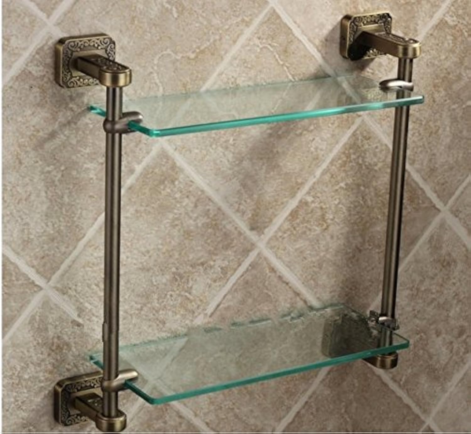 Étagère de salle de bain design artistique Gowe en laiton rétro