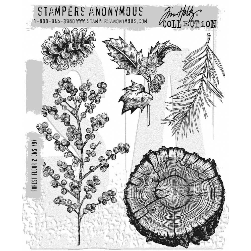 Art Gone Wild Tim Holtz Cling Rubber Stamps - Forest Floor 2 Cms497