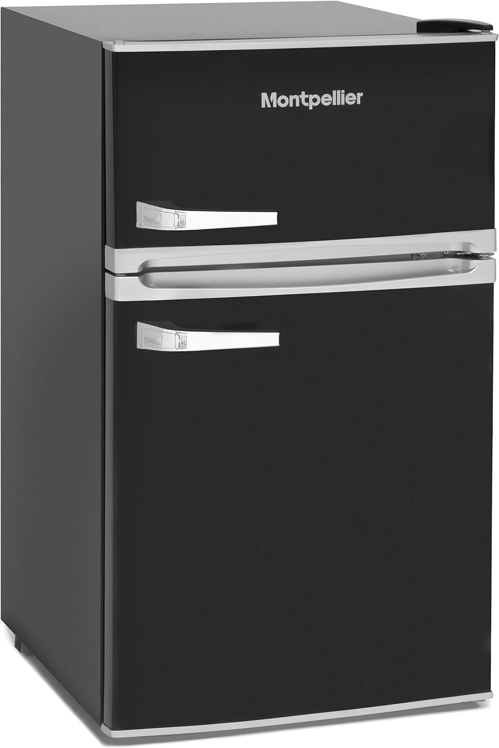 Montpellier MAB2031K Freestanding Under Counter Retro Fridge Freezer Black