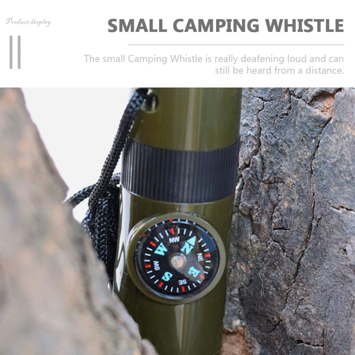 Sosoport Sifflet Boussole Sifflet d'urgence Extérieur Sifflet Multifonction Sifflet Extérieur Portable Sifflets d'urgence Radio Thermomètre À Café Double Abdos