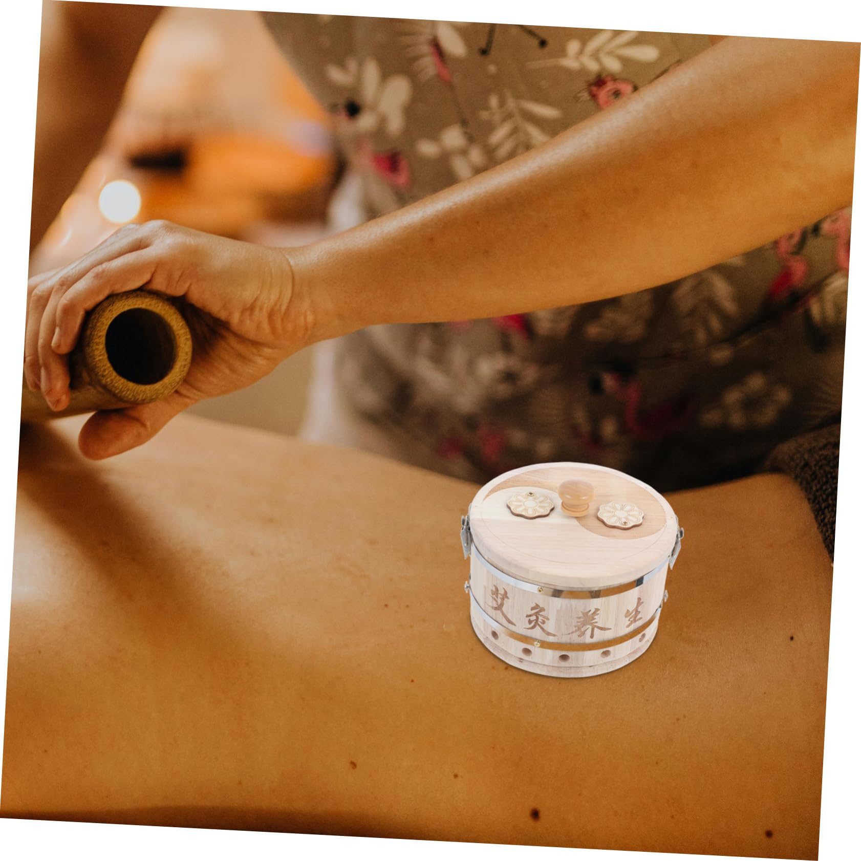 PACKOVE Tragbare Moxibustionskiste und Metall mit Glatter Oberfläche für Bauch und Brust nach Dusche oder Unterwegs Zufälliger Stil