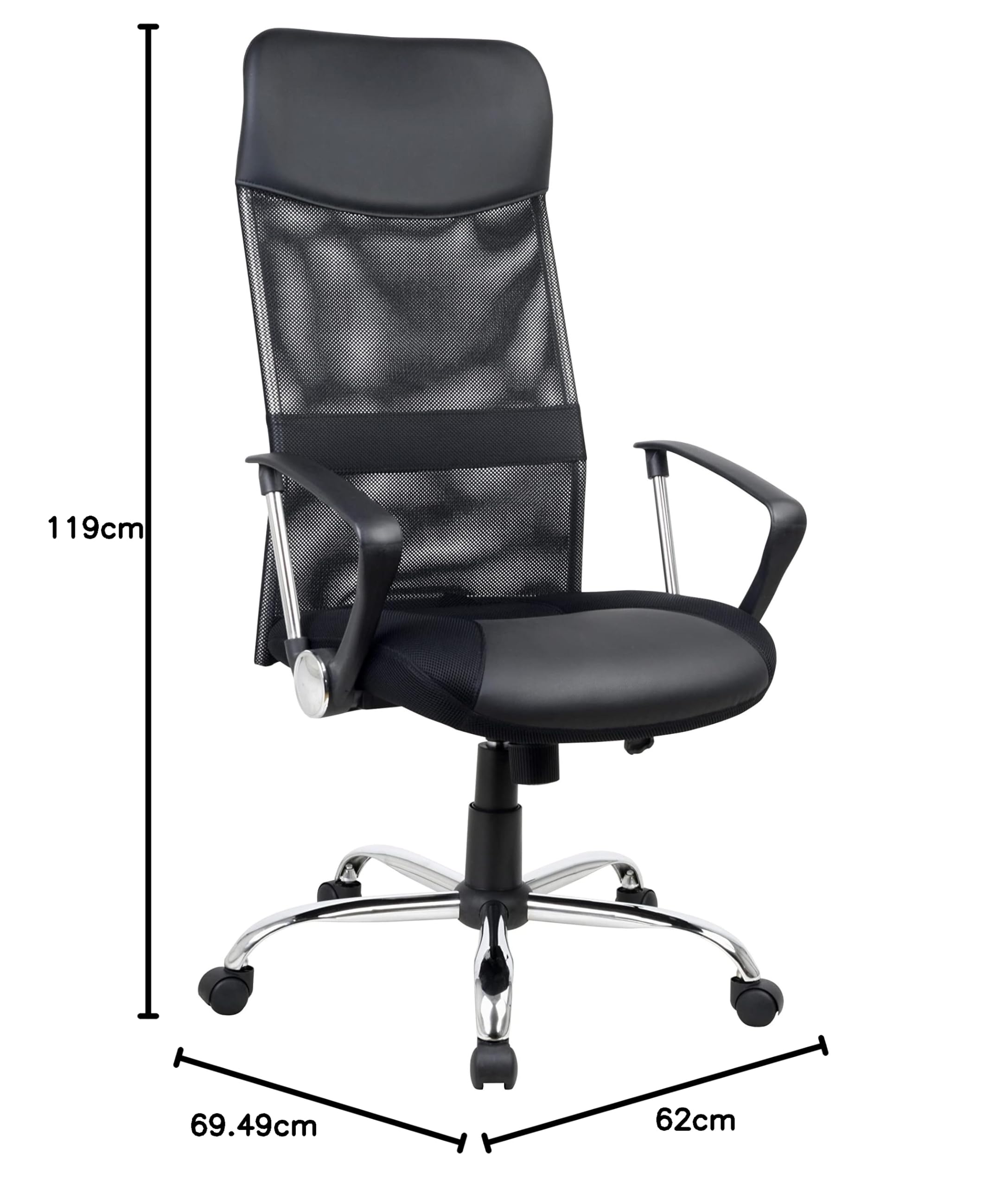 Sigma Sedia da Ufficio Girevole con Altezza Regolabile EC13, Ergonomica, con Ruote, Nero