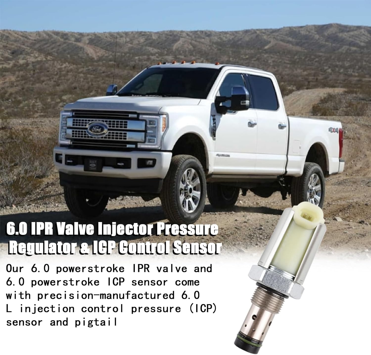 Injector Pressure Regulator Valve 6.0 IPR＆ICP Compatible with Excursion 6.0L Diesel Turbocharged 2003-2010 Ford Super Duty F250 F350 F450 F550 E350 E450 Replaces 5C3Z9C968CA